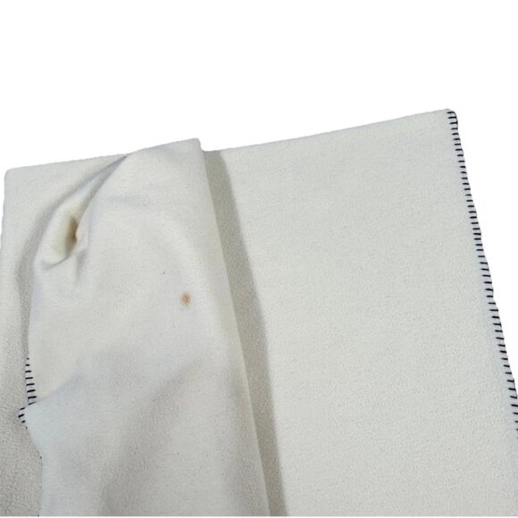 Vintage Ralph Lauren Polo Bear Fleece Blanket Cream Soft Throw -Stained- - Picture 6 of 7